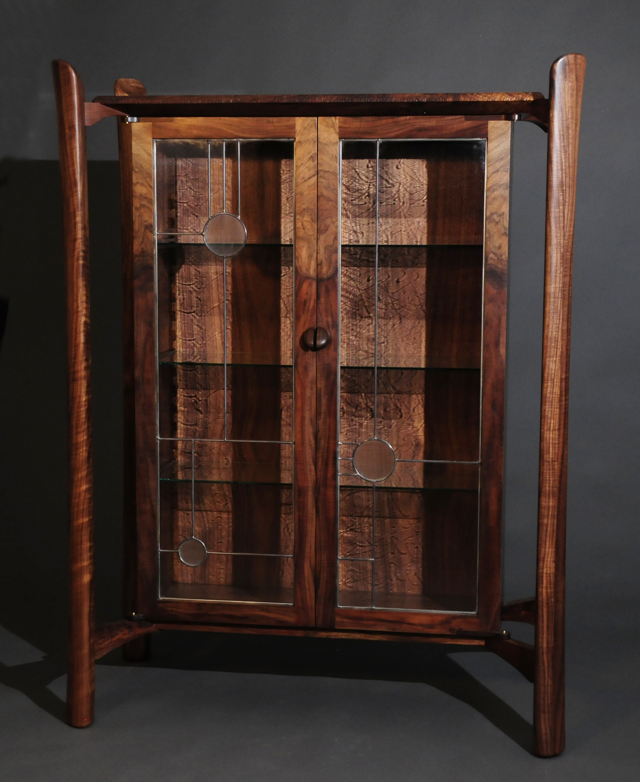 Display Cabinet with leaded glass doors