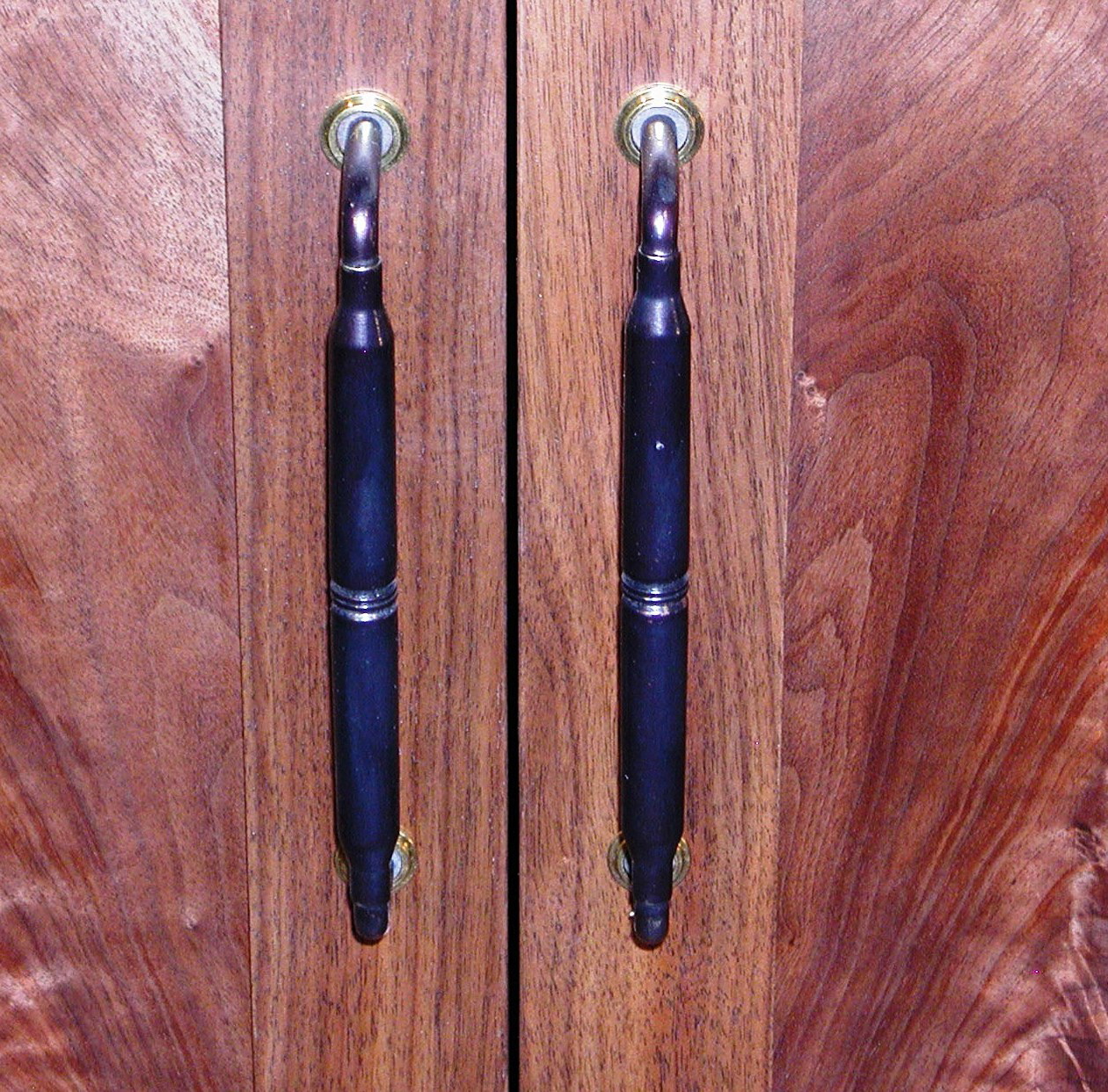 Gun Cabinet pulls made from Gun Cartridges