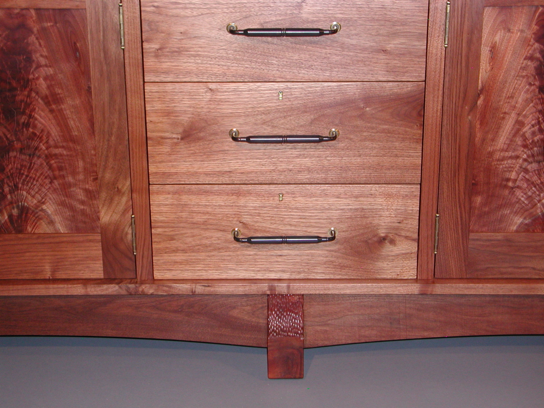 Gun Cabinet detailof the drawers and pulls