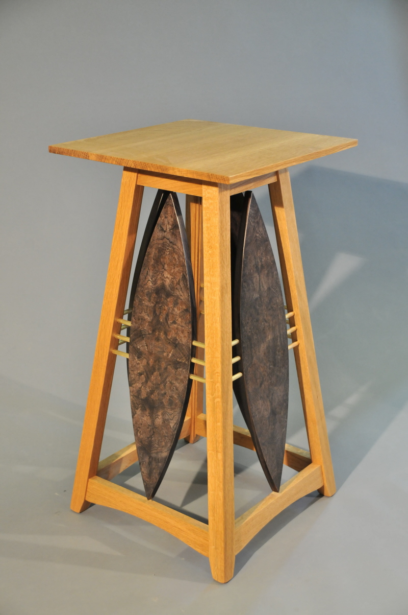 Flared Shield Pedestal made with Oak Bur