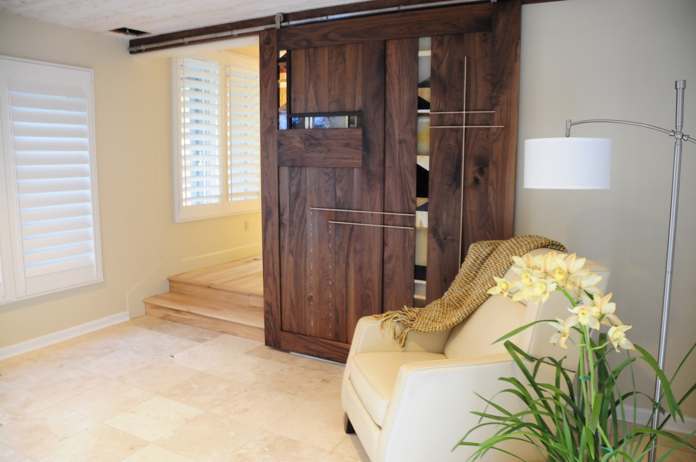 Sliding barn door opened